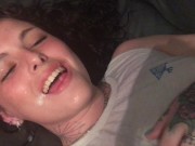 cutest teen cum in mouth compilation - she just keeps sucking (Dimecandies)